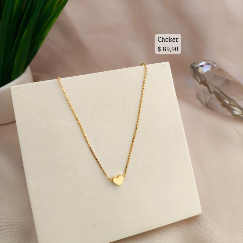 CHOKER VENEZIANA COM CORAÇÃO