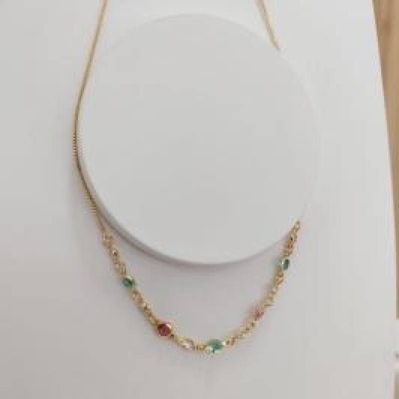 CHOKER VENEZIANA PEDRAS ZIRCONIA COLORIDAS