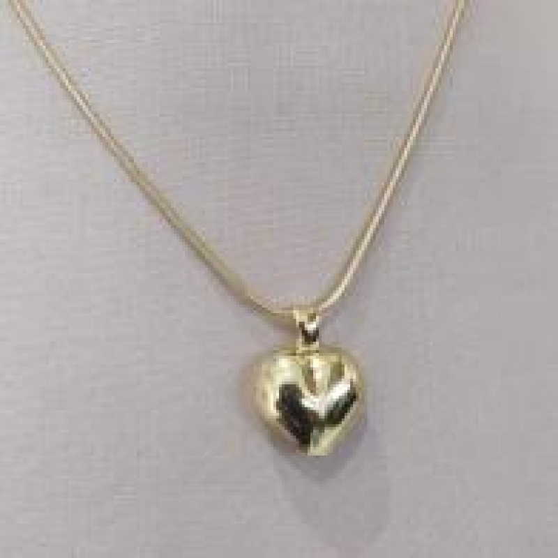 COLAR RABO DE RATO PINGENTE CORAÇÃO BOLEADO