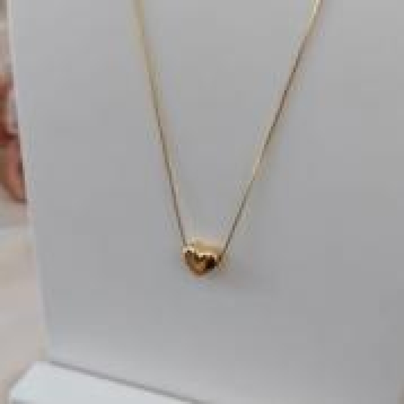 COLAR VENEZIANA PINGENTE CORAÇÃO 8MM