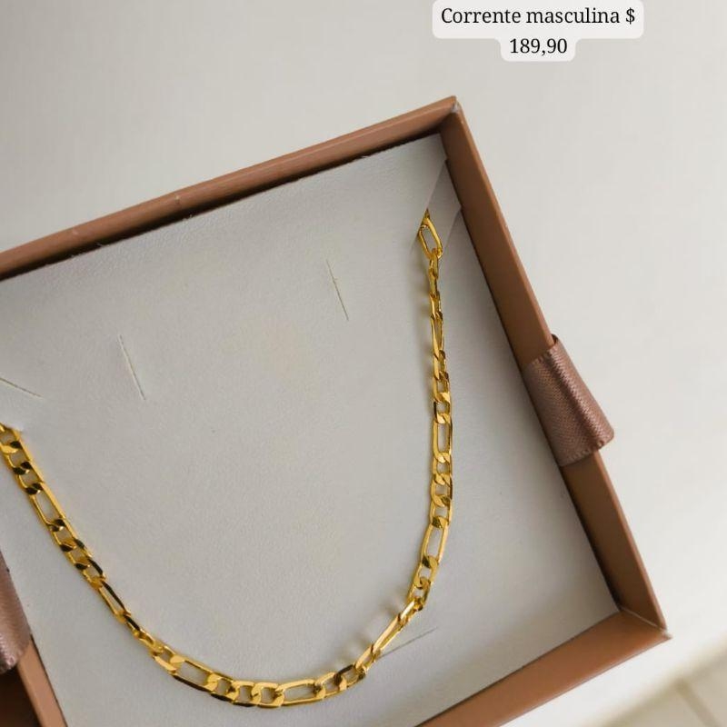 CORRENTE MASCULINA 70CM ELO 3 POR 1 FECHO GAVETA 3mm