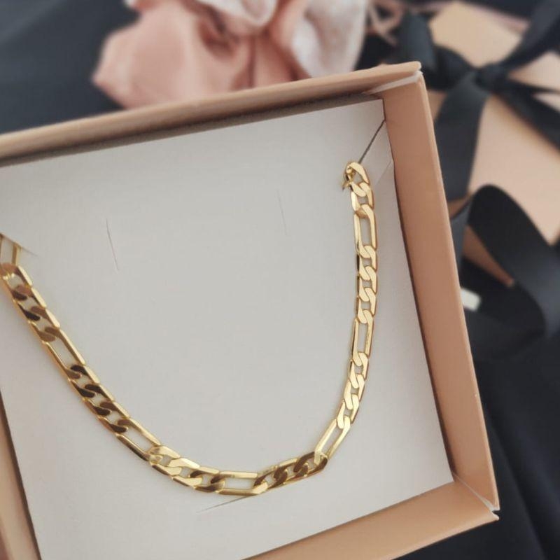 CORRENTE MASCULINA 70CM ELO 3 POR 1 FECHO GAVETA 5mm