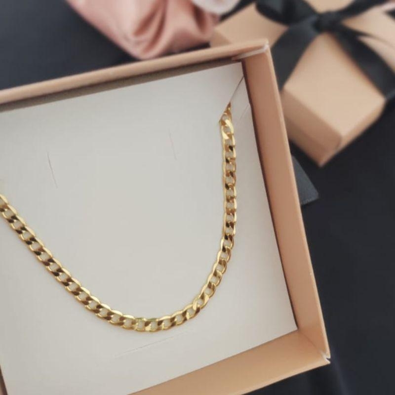 CORRENTE MASCULINA 70CM ELO GRUMET FECHO GAVETA