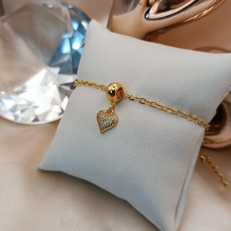 PULSEIRA COM CORAÇÃO CRAVEJADO EM MICRO ZIRCONIA