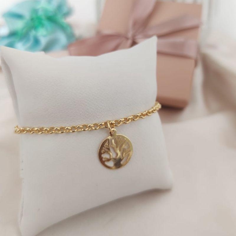 PULSEIRA ELO PORTUGUES COM PINGENTE ARVORE DA VIDA
