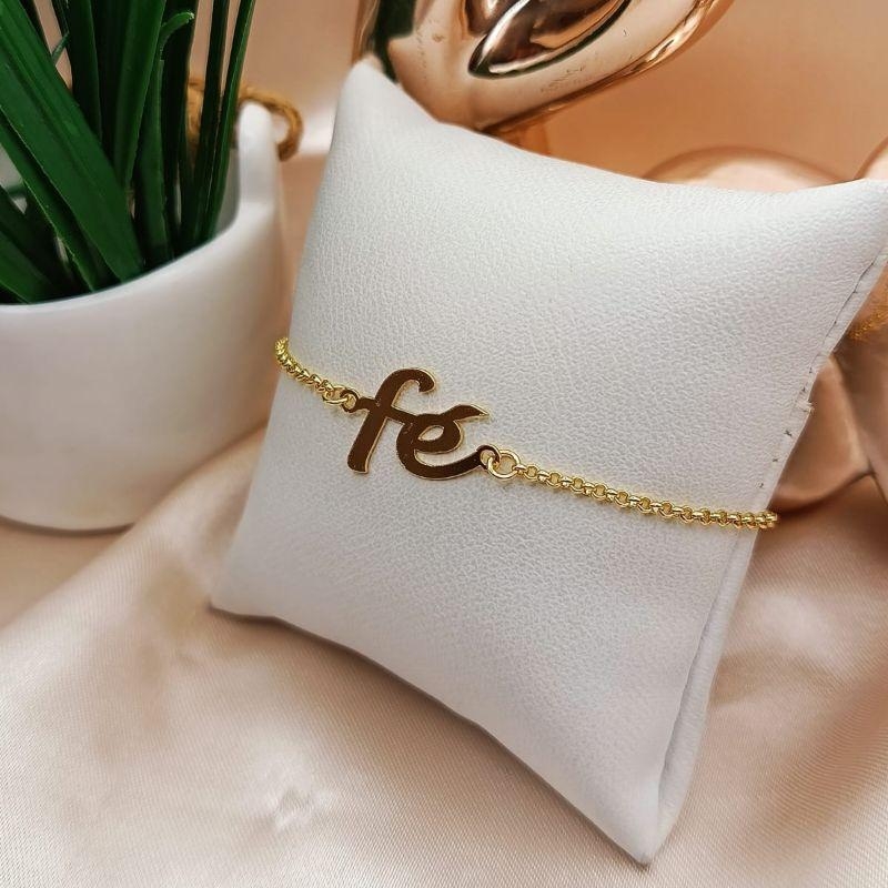 PULSEIRA ELO PORTUGUES COM PINGENTE FÉ