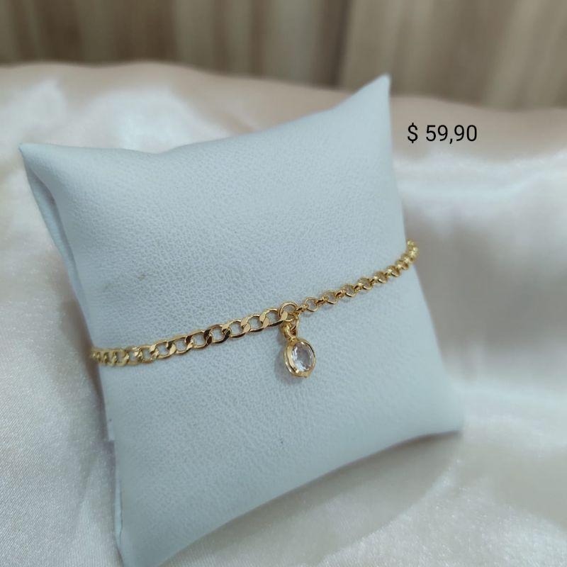 PULSEIRA ELO PORTUGUES E ELO GROUMET COM PONO DE LUZ