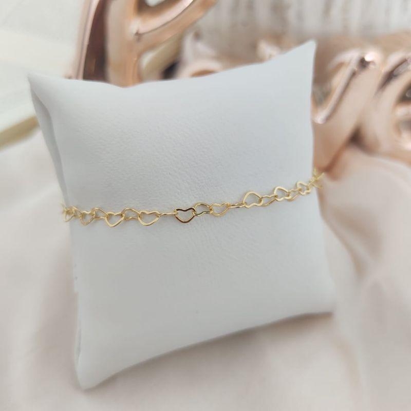 PULSEIRA INFANTIL DE CORAÇÃO ENTRELAÇADOS 3MM