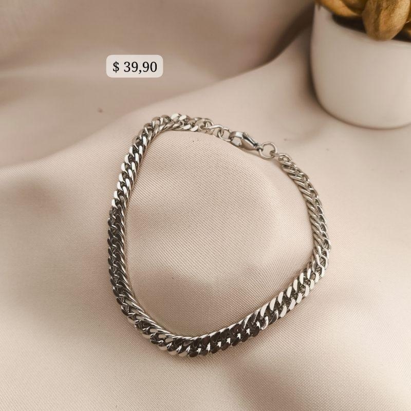 PULSEIRA MASCULINA ITALIANA GROUMET EM AÇO