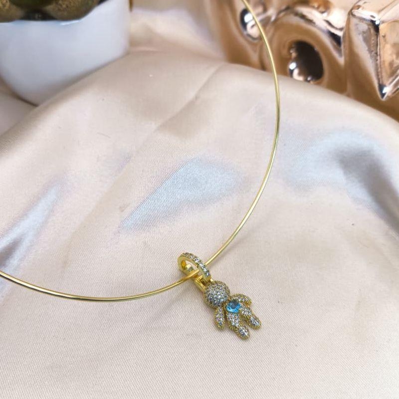 CHOKER ARO COM MENINO CRAVEJADO EM MICRO ZIRCONIA