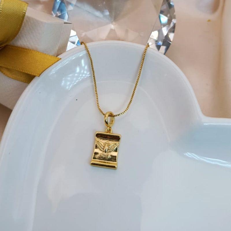 COLAR PLACA COM ESPIRITO SANTO