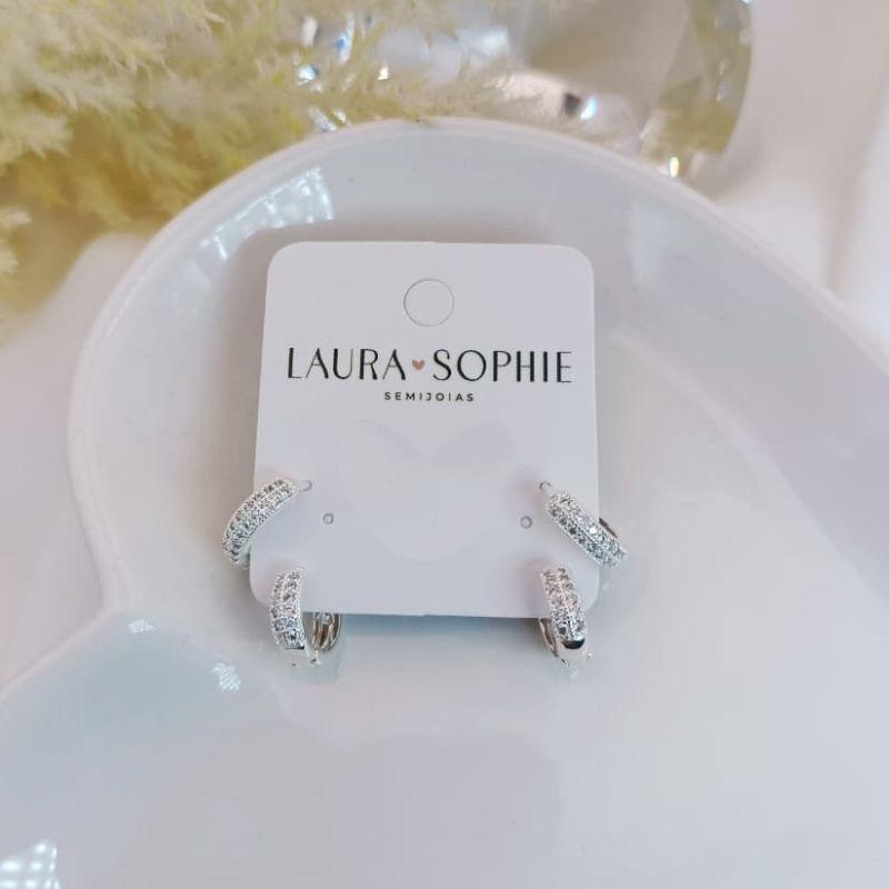 ARGOLA DUPLA COM DUAS FILAS CRAVEJADA EM MICRO ZIRCONIA