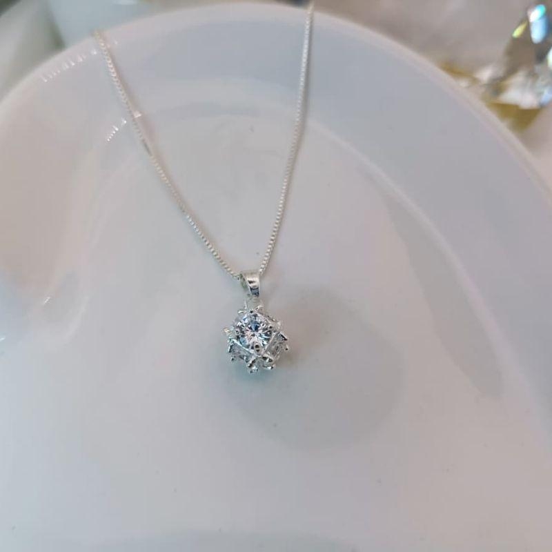 COLAR COM PINGENTE BOLA DE ZIRCONIA