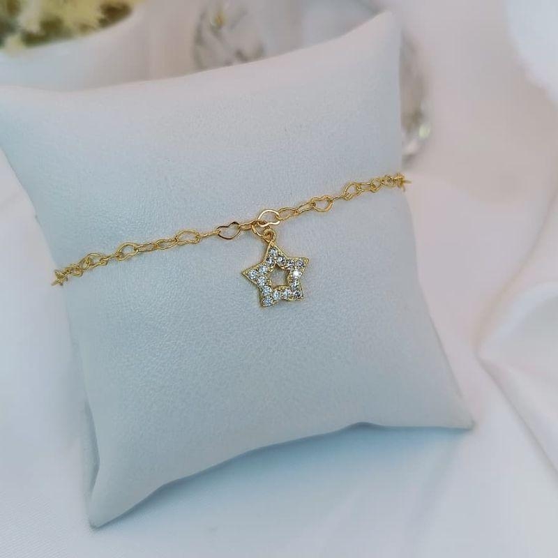 PULSEIRA COM PINGENTE DE ESTRELA COM MICRO ZIRCONIA