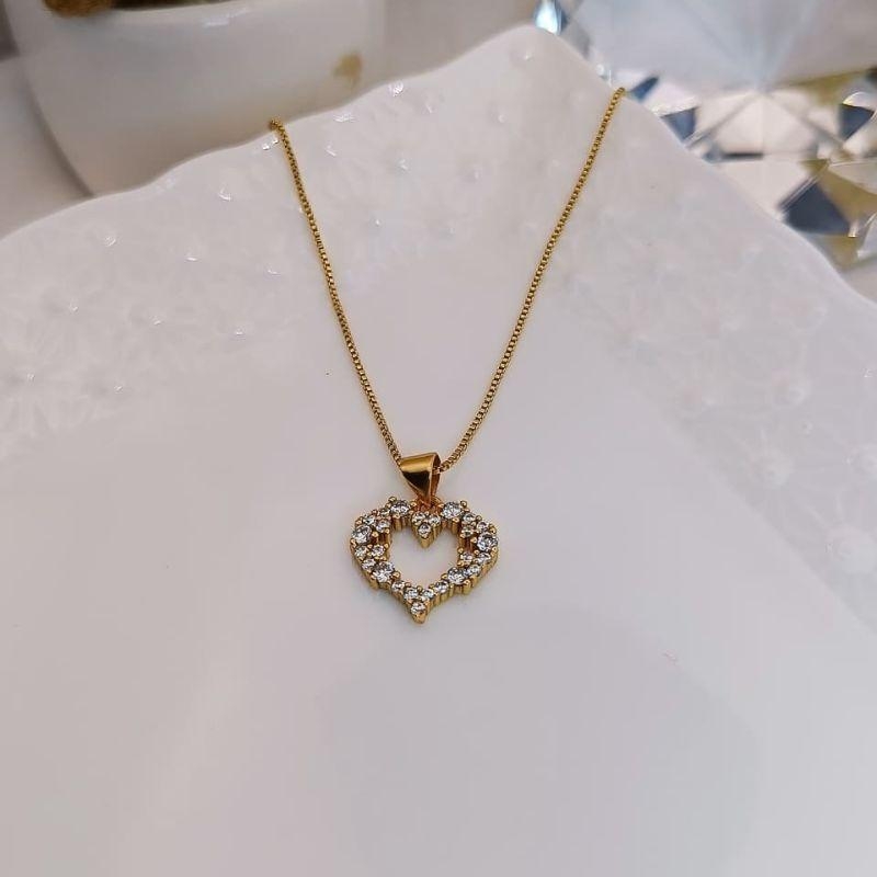 COLAR DE CORAÇÃO CRAVEJADO EM MICRO ZIRCONIA