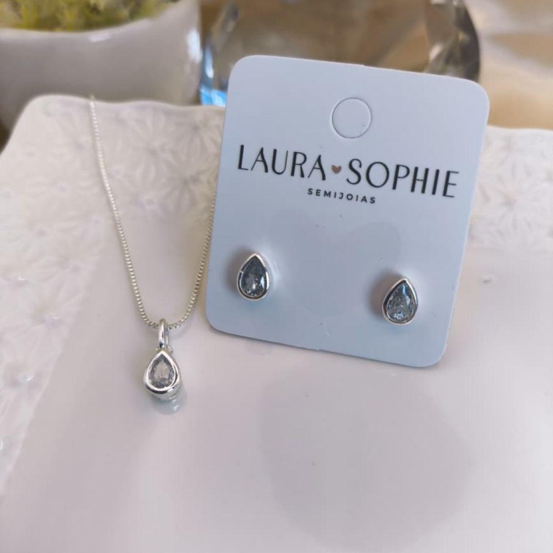 CONJUNTO GOTA EM ZIRCONIA
