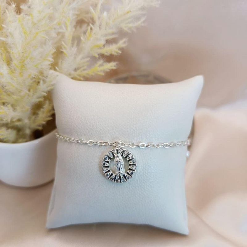 PULSEIRA NOSSA SENHORA CRAVEJADO EM MICRO ZIRCONIA
