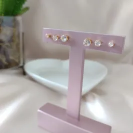 BRINCO TRIO PEDRA REDONDA ZIRCONIA BRINCO TRIO PEDRA REDONDA ZIRCONIA