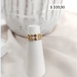 ANEL COM DETALHES EM CIRCULO CRAVEJADO E LISOS ANEL COM DETALHES EM CIRCULO CRAVEJADO E LISOS