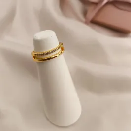 ANEL 2 EM 1 EPARADO LISO E CRAVEJADO EM MICRO ZIRCONIA ANEL 2 EM 1 EPARADO LISO E CRAVEJADO EM MICRO ZIRCONIA