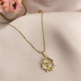 COLAR ESPIRITO SANTO COM PEDRAS DE ZIRCONIA AO REDOR COLAR ESPIRITO SANTO COM PEDRAS DE ZIRCONIA AO REDOR