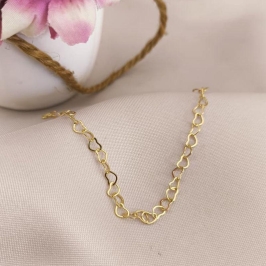 PULSEIRA COM CORAÇÕES ENTRELAÇADOS M PULSEIRA COM CORAÇÕES ENTRELAÇADOS M