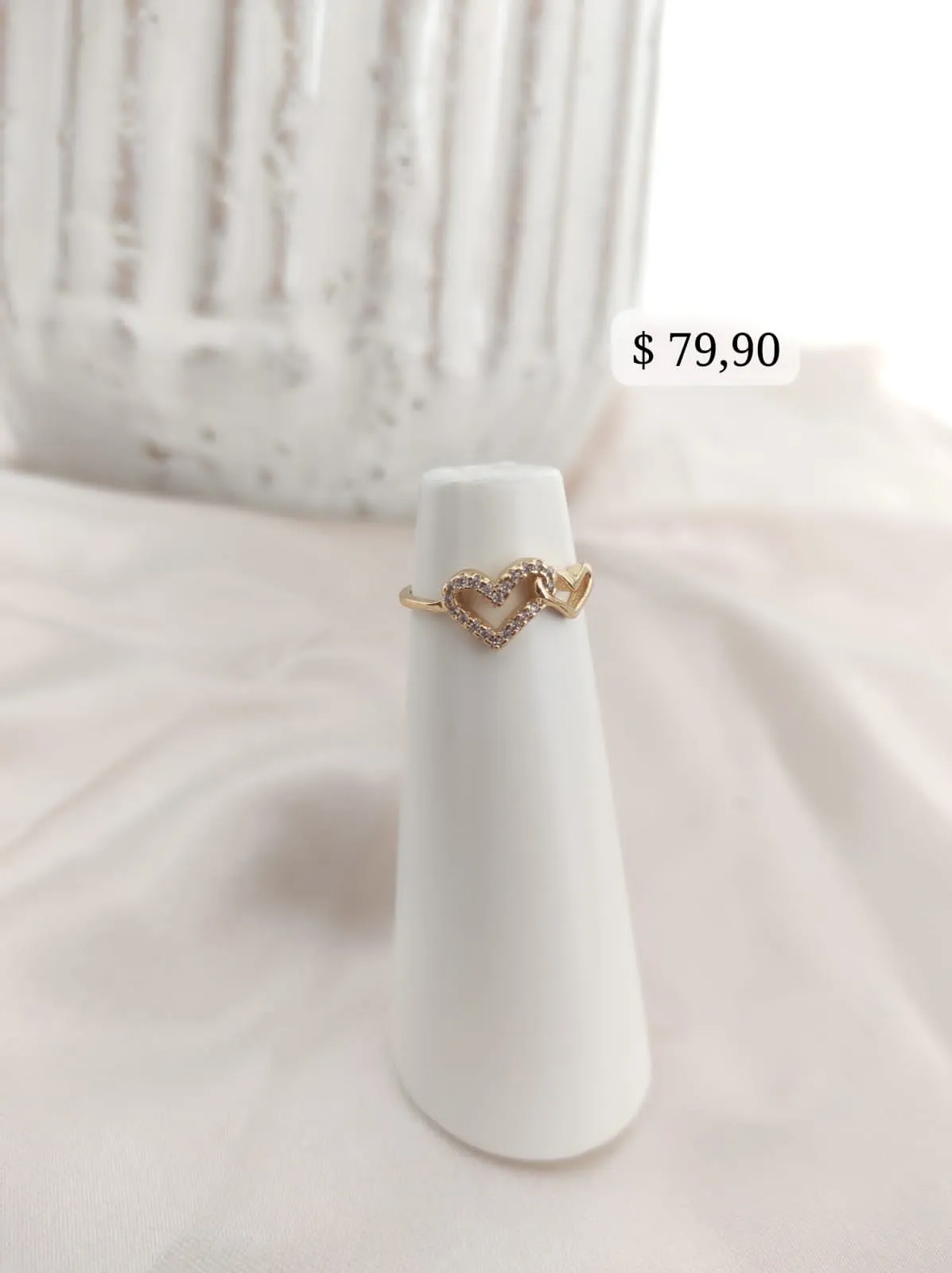 ANEL FALANGE CORAÇÃO LISO E CRAVEJADO VAZADO ANEL FALANGE CORAÇÃO LISO E CRAVEJADO VAZADO