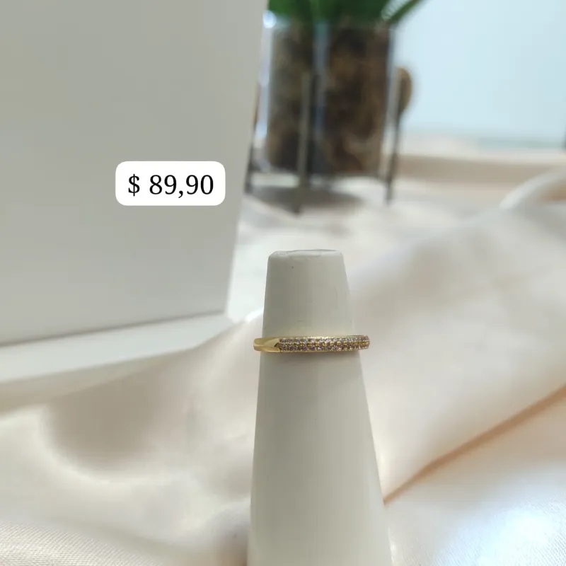 ANEL APARADOR METADE 2 FILAS DE ZIRCONIA ANEL APARADOR METADE 2 FILAS DE ZIRCONIA