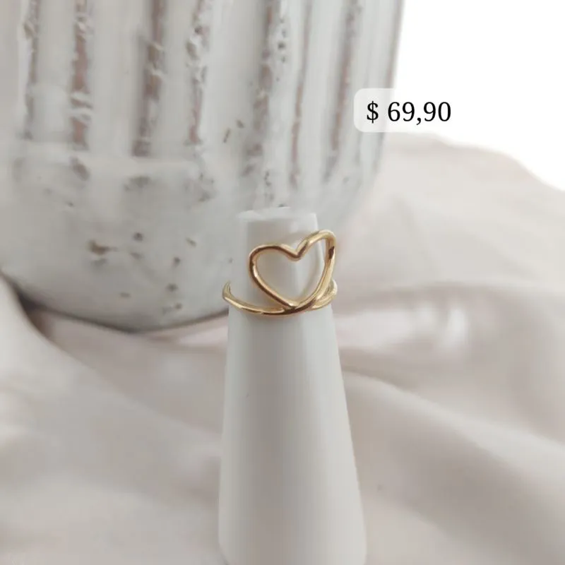 ANEL CORAÇÃO VAZADO LISO ANEL CORAÇÃO VAZADO LISO