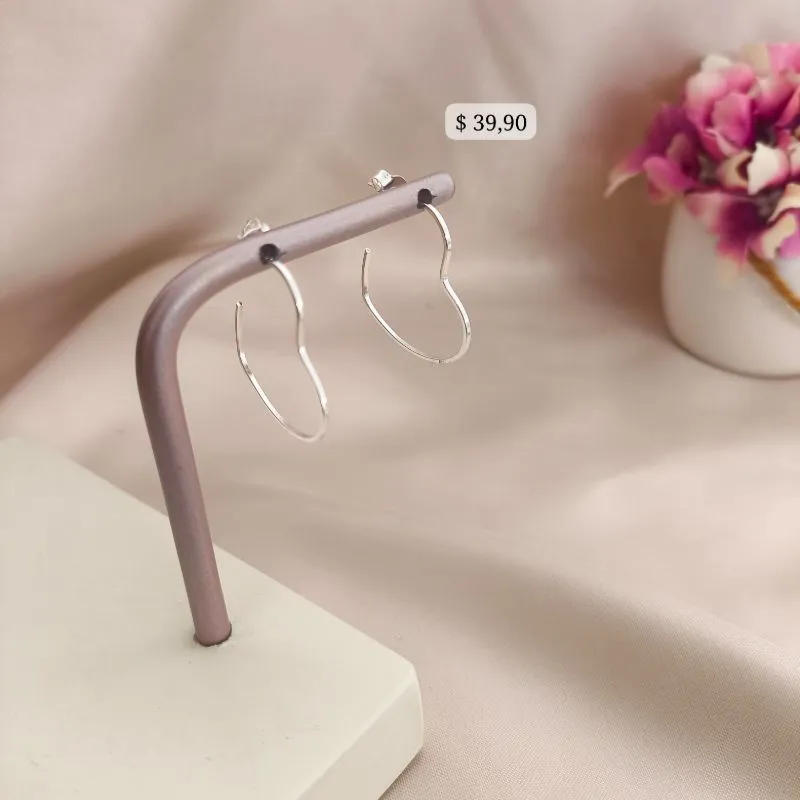 ARGOLA DE CORAÇÃO FINA LISA TAM. G