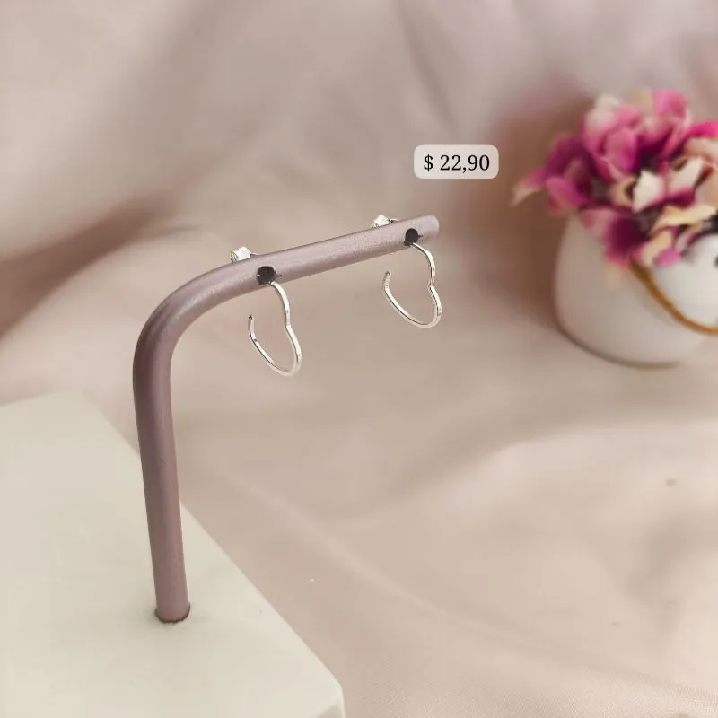 ARGOLA DE CORAÇÃO FINA LISA TAM. P