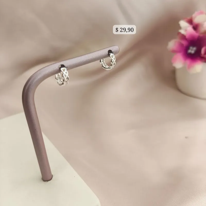 ARGOLA LISA TRANÇADA TEM M B. PRATA 925 TAM G ARGOLA LISA TRANÇADA TEM M B. PRATA 925 TAM G