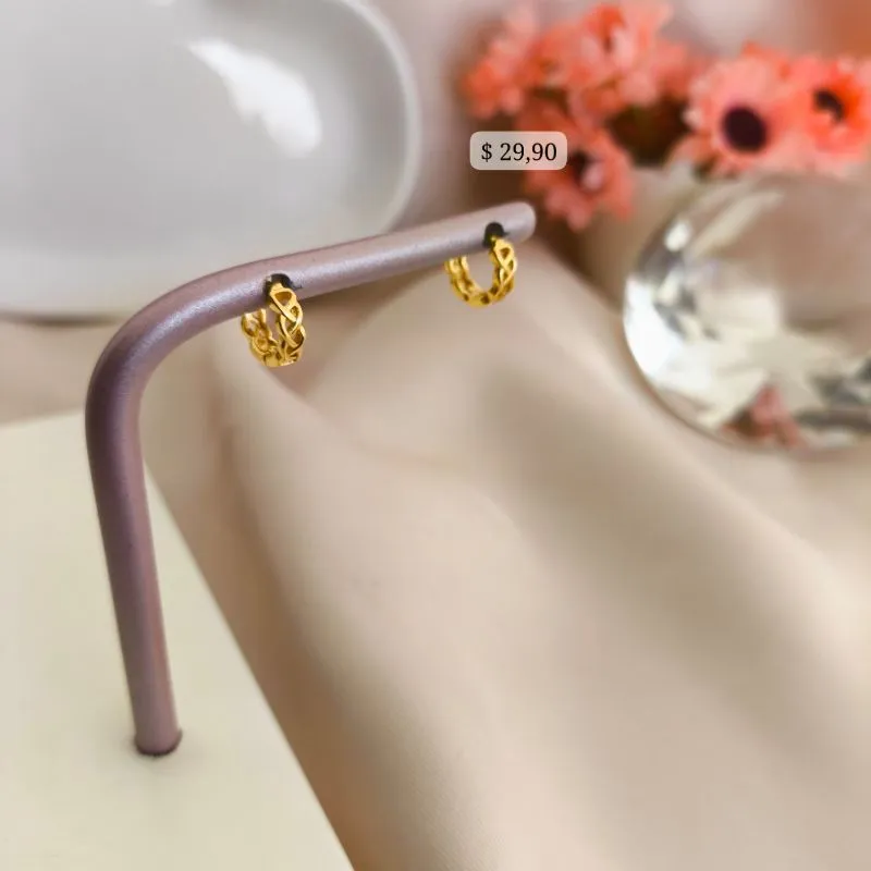 ARGOLA TRANÇADA LISA VAZADA P