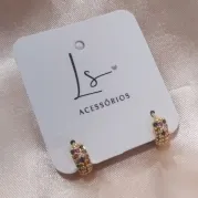 BRINCO ARGOLA 10MM ZIRCONIA COLORIDA