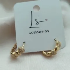 BRINCO ARGOLA 16MM CORAÇÃO LISO E CRAVEJADO ZIRCONIA BRINCO ARGOLA 16MM CORAÇÃO LISO E CRAVEJADO ZIRCONIA