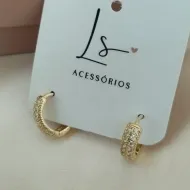 BRINCO ARGOLA 2 FILAS ZIRCONIA  13MM