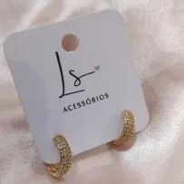 BRINCO ARGOLA 3 FILAS ZIRCONIA  13MM