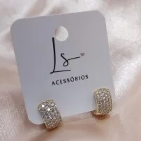 BRINCO ARGOLA 5 FILAS DE ZIRCONIA