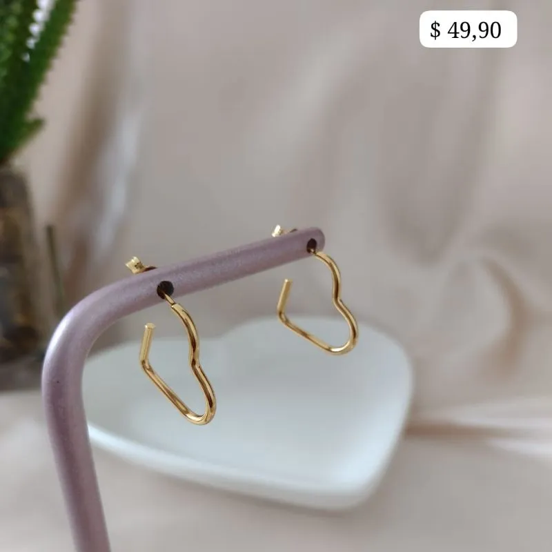 BRINCO ARGOLA CORAÇÃO FINO ARREDONDADA 16MM