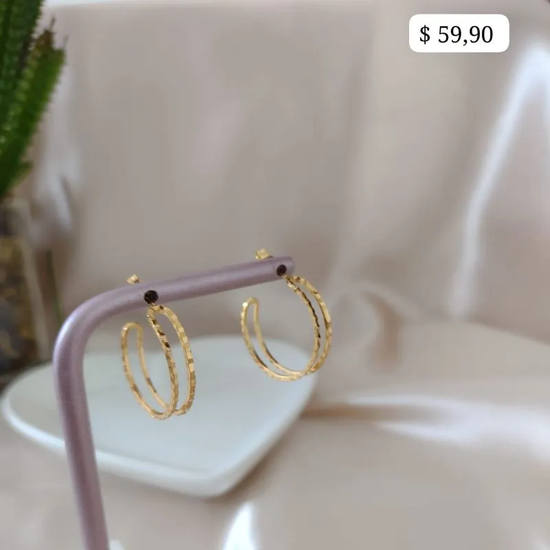 BRINCO ARGOLA DUPLAS VAZADA FOSCA