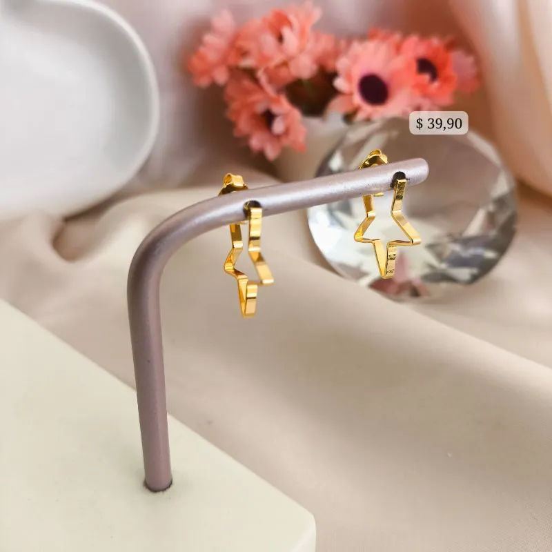 BRINCO ARGOLA ESTRELA CHATADA