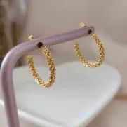 BRINCO ARGOLA FIOS ENTRELAÇADOS ARREDONDADO 16MM