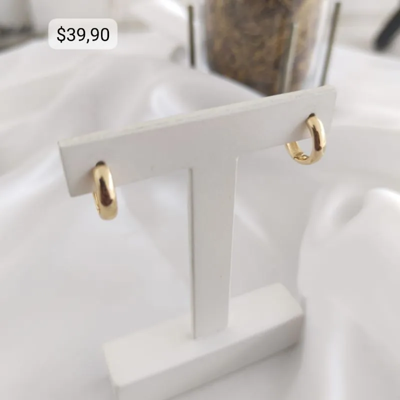 BRINCO ARGOLA LISA BOLEADA 3MM X 12MM