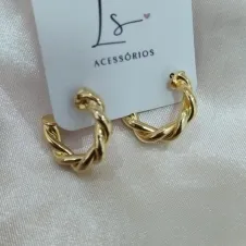 BRINCO ARGOLA TRANÇA 21MM