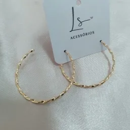 BRINCO ARGOLA TRANÇADA FINA 35MM