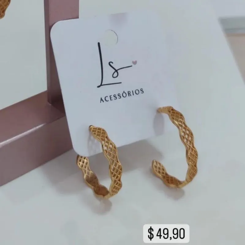 BRINCO ARGOLA VAZADA CRAQUELADA