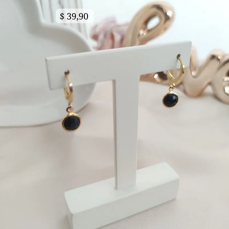 BRINCO ARTICULADOR COM PONTO DE LUZ DE ZIRCONIA PRETA G BRINCO ARTICULADOR COM PONTO DE LUZ DE ZIRCONIA PRETA G