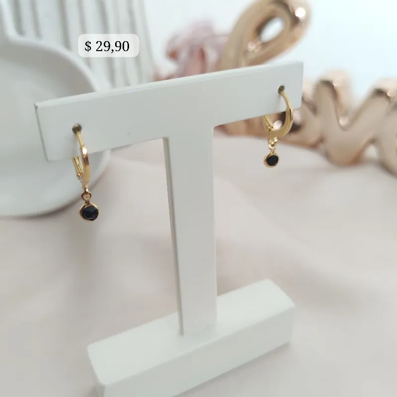 BRINCO ARTICULADOR COM PONTO DE LUZ DE ZIRCONIA PRETA P BRINCO ARTICULADOR COM PONTO DE LUZ DE ZIRCONIA PRETA P