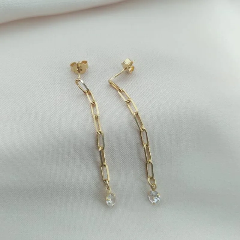 BRINCO CORRENTE CARTIER COM PEDRA ZIRCONIA NO FINAL