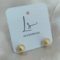 BRINCO DE BOLINHA ESFERA CREQUELADO EM ABS 8MM BRINCO DE BOLINHA ESFERA CREQUELADO EM ABS 8MM